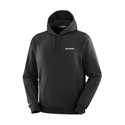 Salomon Graphic Performance Black Hoodie - Soft, Breathable Outdoor Wear LC2235500