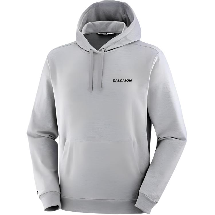 Salomon Graphic Performance Outdoor Hoodie Heather Gray - Soft & Breathable LC2235600