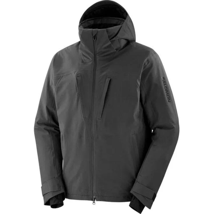 Salomon Gray Hooded Zip-Up Fitted Jacket LC2141000