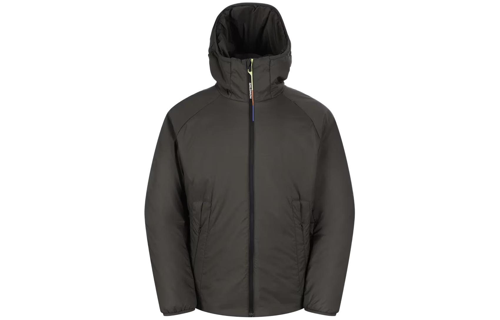 Salomon Gray Solid Color Loose-fit Hooded Zip Jacket LC2347500