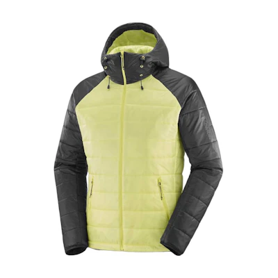 Salomon Green Colorblock Hooded Zip-Up Jacket LC2121800
