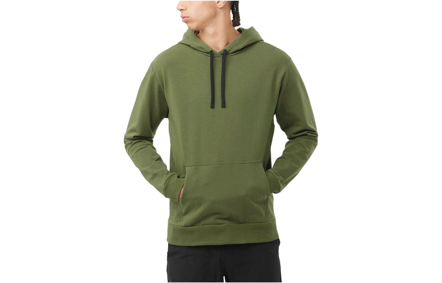 Salomon Green Hoodie with Letter Print and Drawstring LC2231200