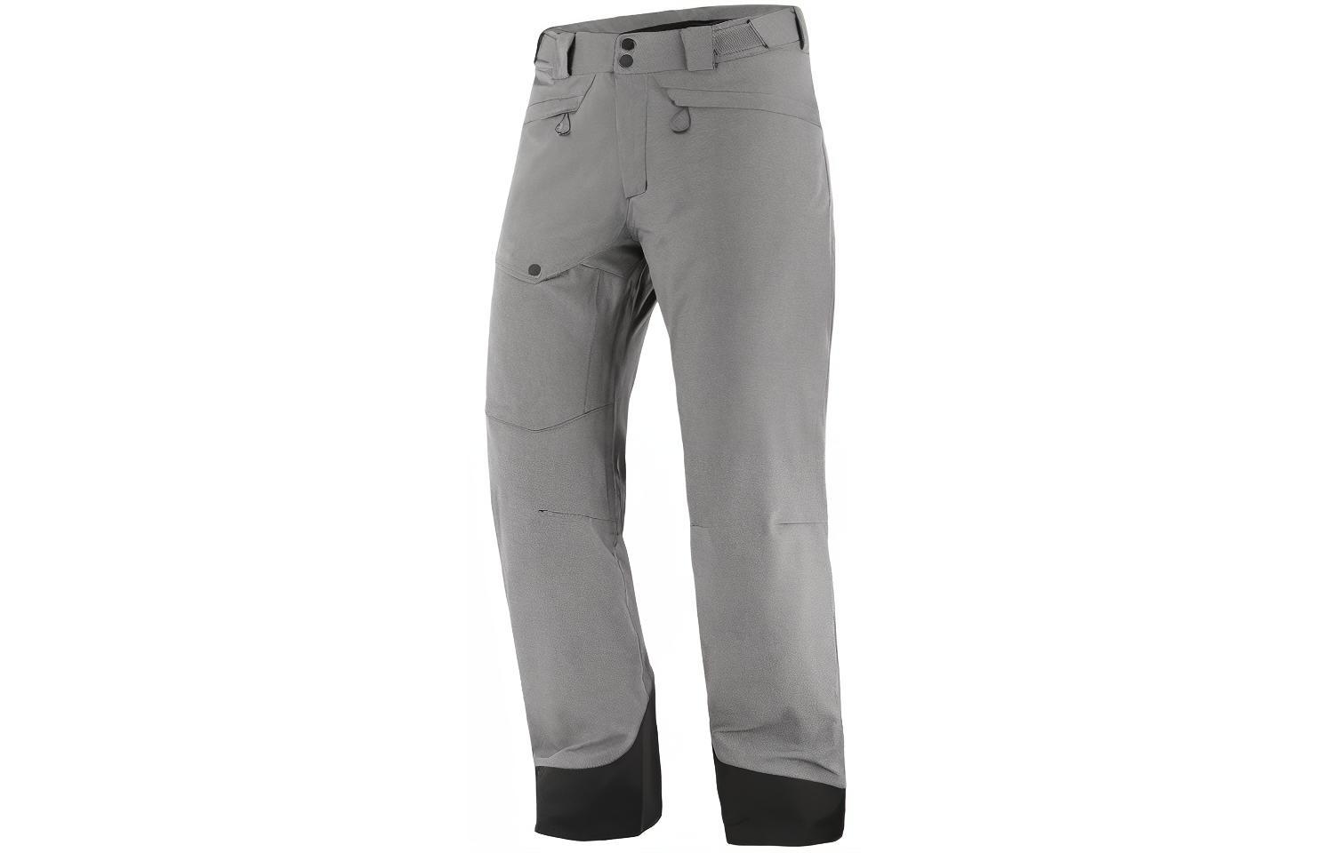 Salomon Grey Mid-Rise Straight-Fit Casual Pants LC2151400