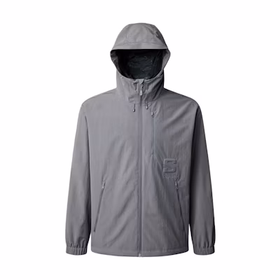 Salomon Grey Zip-Up Hoodie Jacket with Letter Print Design LC2547500