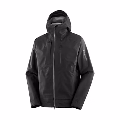Salomon GTX 3L Waterproof Windproof Hard Shell Jacket in Deep Black LC2216500