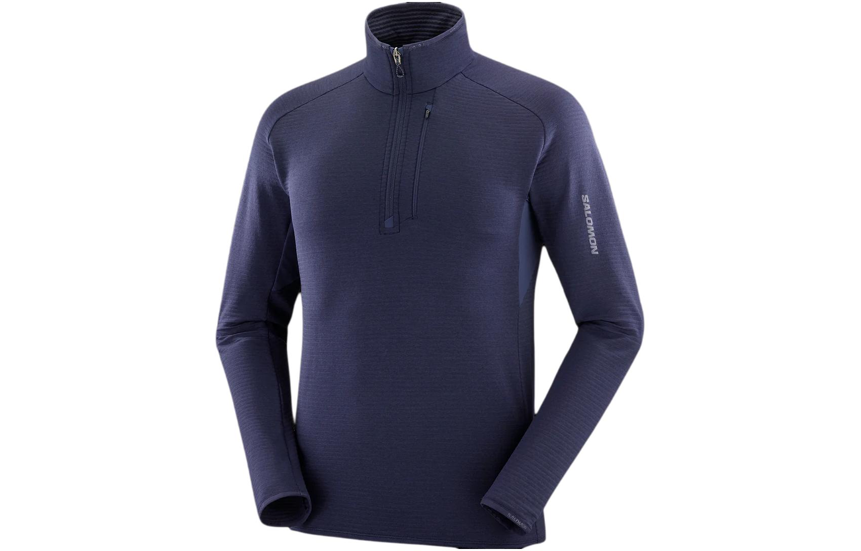 Salomon Half-Zip High Neck Sweatshirt with Letter Print - Deep Blue LC2112300