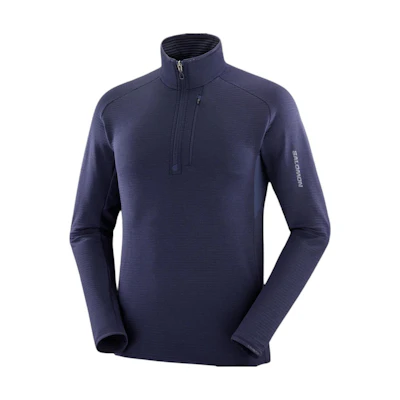 Salomon Half-Zip High Neck Sweatshirt with Letter Print - Deep Blue LC2112300