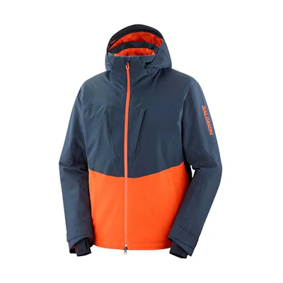 Salomon Highland J Colorblock Navy Blue Zip Hoodie Jacket LC2141100