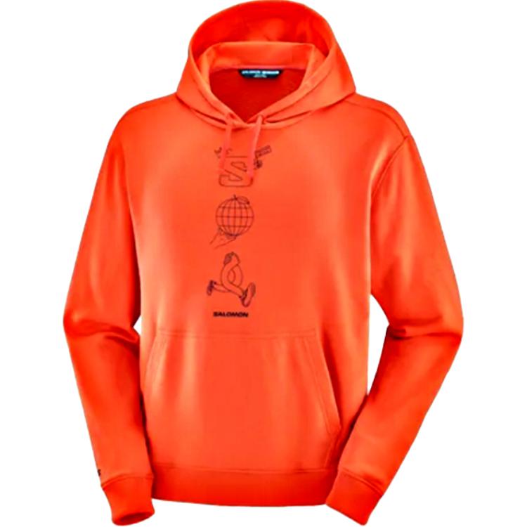 Salomon Hoodie with Logo Print & Drawstring in Tangy Yellow LC2286900