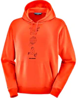 Salomon Hoodie with Logo Print & Drawstring in Tangy Yellow LC2286900 Salomon Hoodie with Logo Print & Drawstring in Tangy Yellow LC2286900