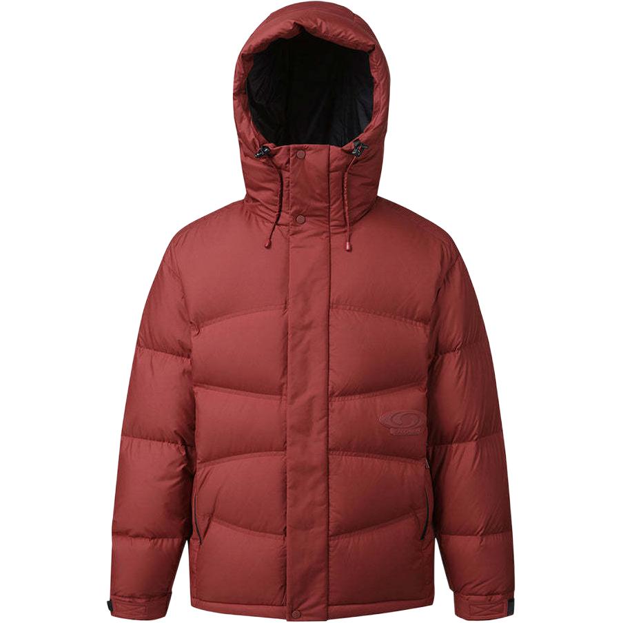 SALOMON Korea Unisex Solid Color Hooded Down Jacket Dark Red. LC2580700
