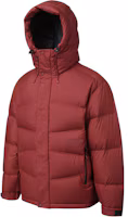 Shop SALOMON Korea Unisex Solid Color Hooded Down Jacket Dark Red. LC2580700