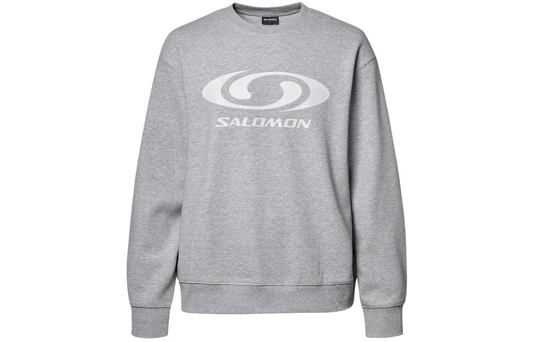 Salomon Logo Crewneck Sweatshirt Grey Long Sleeve Pullover S241001SHT12-MGR
