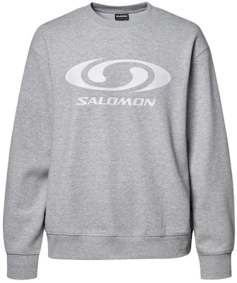 Salomon Logo 灰色長袖圓領運動衫 休閒套頭衫 S241001SHT12-MGR Buy Salomon Logo 灰色長袖圓領運動衫 休閒套頭衫 S241001SHT12-MGR