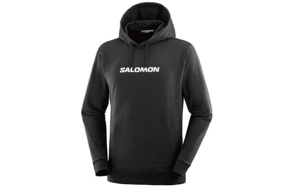 Salomon Logo Print Hoodie Long Sleeve Deep Gray LC2100600