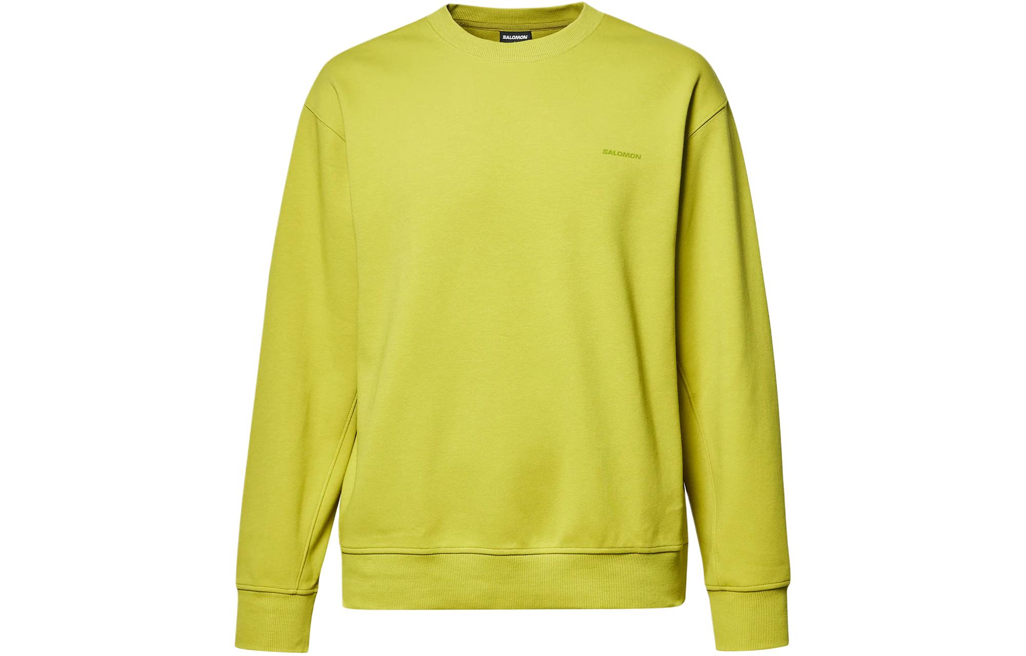 Salomon Logo Print Pullover Crewneck Sweatshirt Unisex Yellow S241001SHT11-OLV