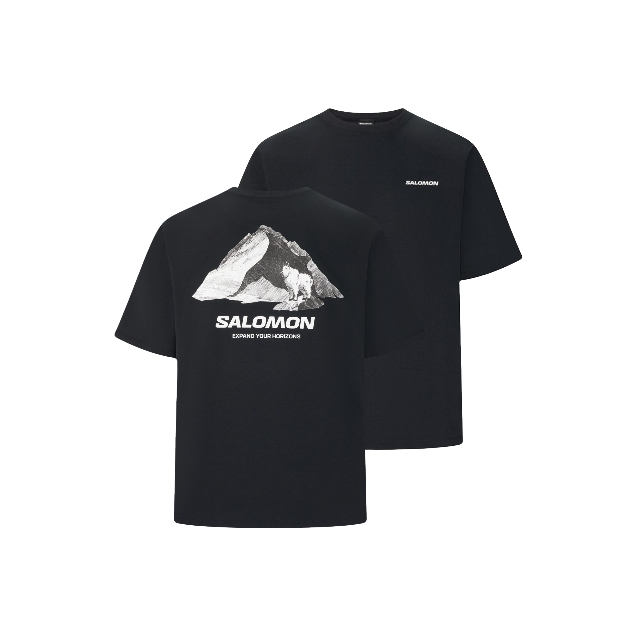 Salomon Mountain Goat Black Breathable Hiking Camping Casual T-Shirt. LD0028400