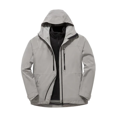 Salomon Odsw 3-in-1 FL M Zipper Hooded Jacket Unisex - Forest Gray C17476