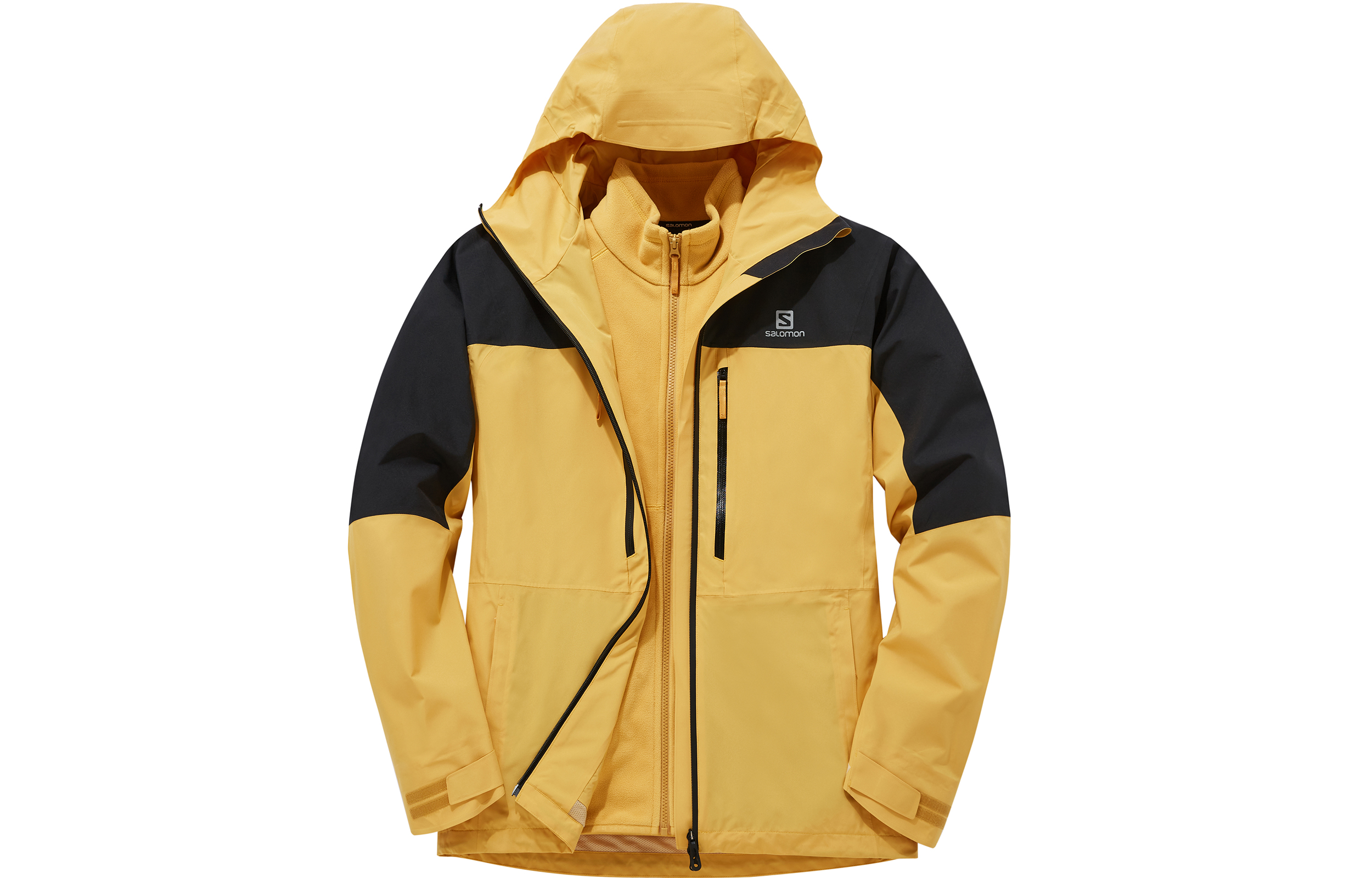 Salomon Odsw 3in1 FL M Two-Piece Jacket Winter Yellow Colorblock Design C16953