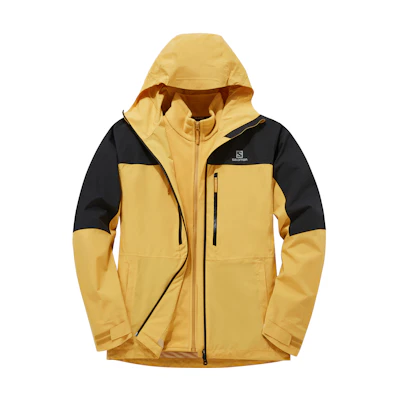 Salomon Odsw 3in1 FL M Two-Piece Jacket Winter Yellow Colorblock Design C16953