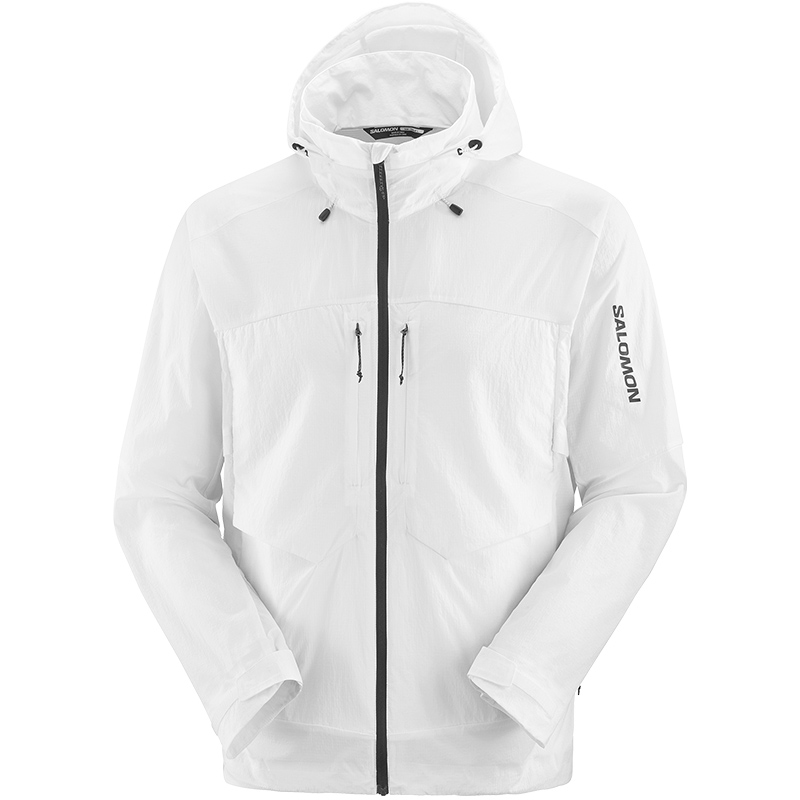 Salomon OUTLIFE PKB White Logo Print Outdoor Zip Hoodie Jacket Unisex LC2066400
