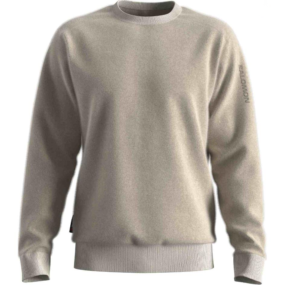 Salomon OUTLIFE Polartec Beige Crewneck Pullover Sweatshirt Men LC1987900