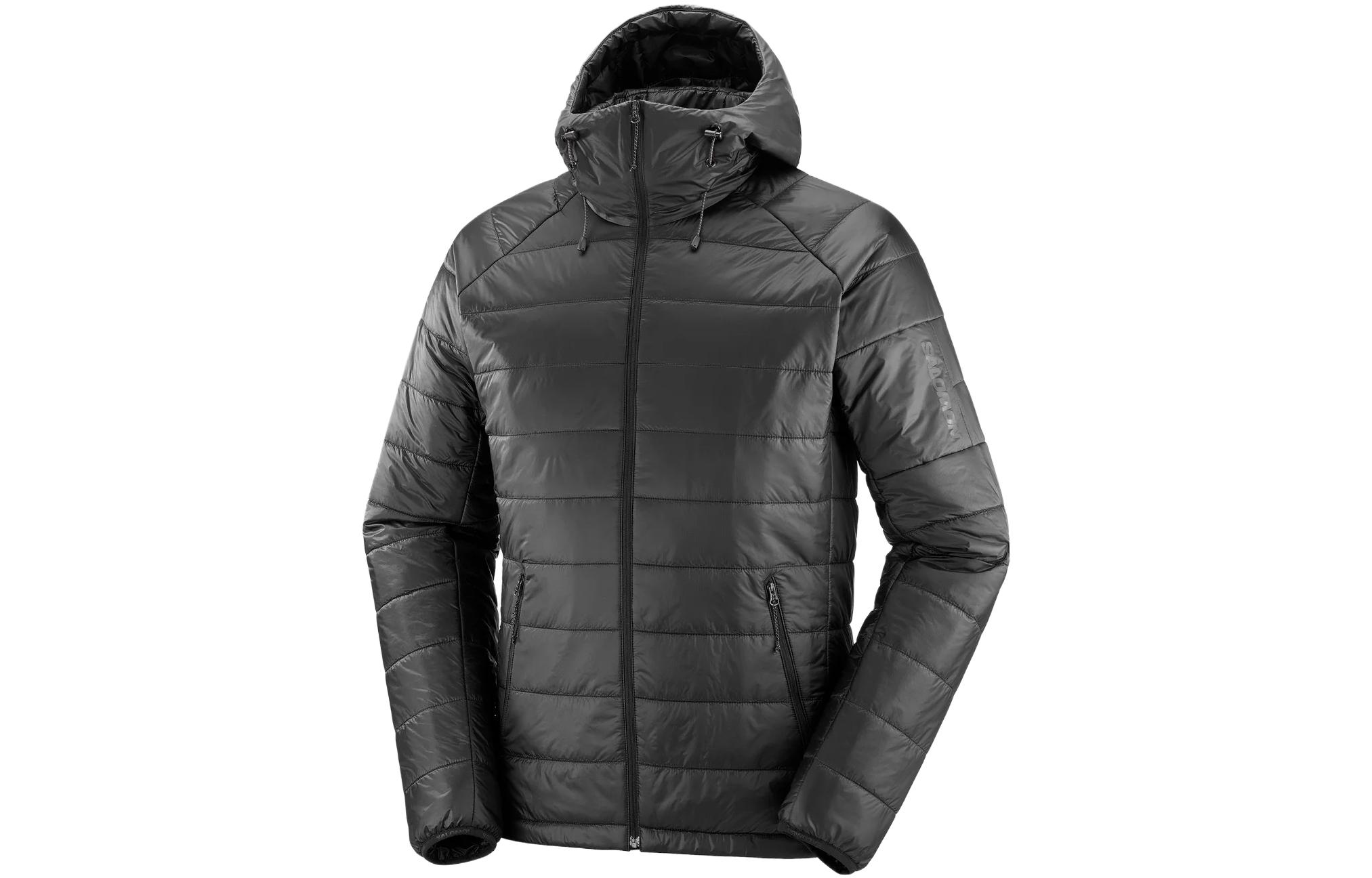 Salomon OUTLINE Black Solid Zip Hoodie Jacket LC2121700