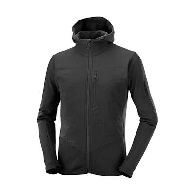 Salomon Outline Black Zip-Up Hoodie Jacket with Letter Print LC1988200