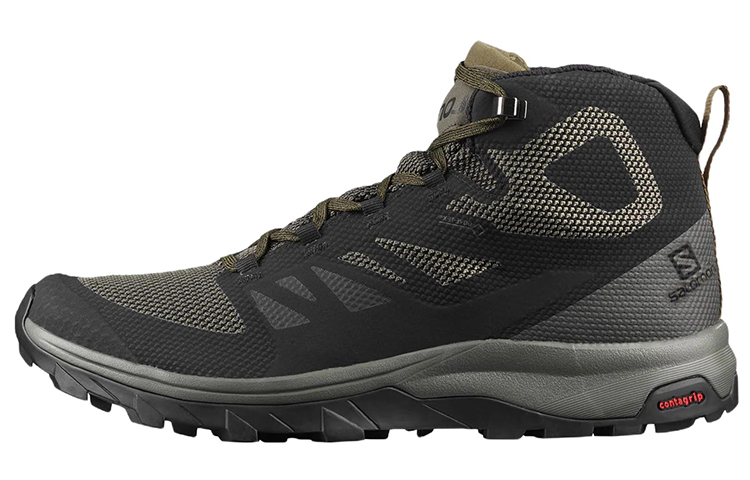 Buy Salomon Outline Mid Gore-Tex 舒適耐磨戶外鞋 黑綠
