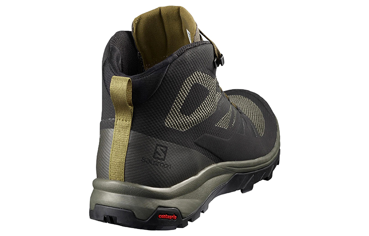 Shop Salomon Outline Mid Gore-Tex 舒適耐磨戶外鞋 黑綠
