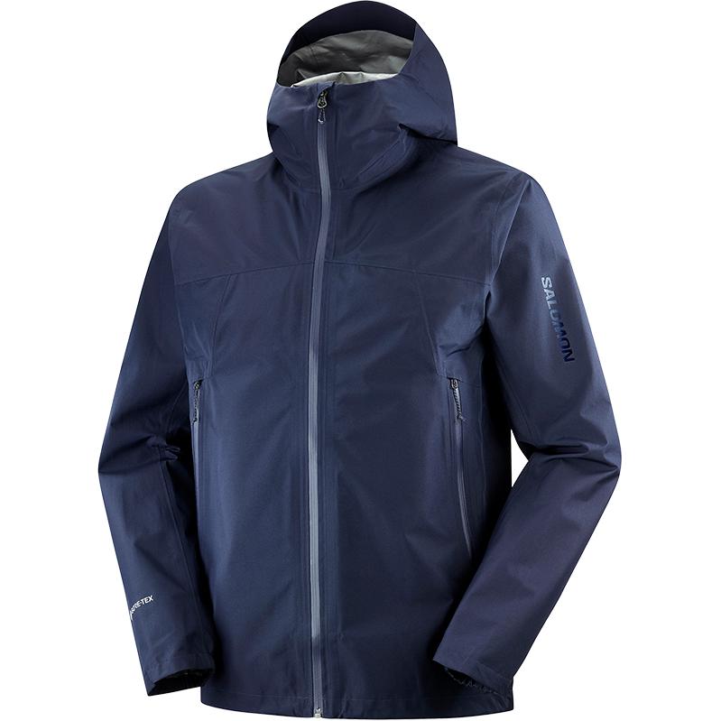 Salomon Outline Waterproof Hard Shell Hiking Jacket - Deep Blue C18355
