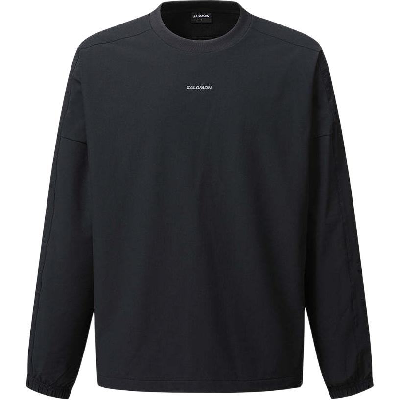 Salomon Oversized Logo Print Crewneck Long-Sleeve Sweatshirt Black LC2579400