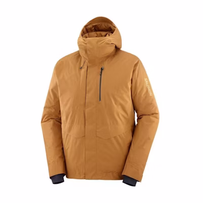 SALOMON Patroller Yellow Hooded Printed Zip-Up Jacket. LC2103400