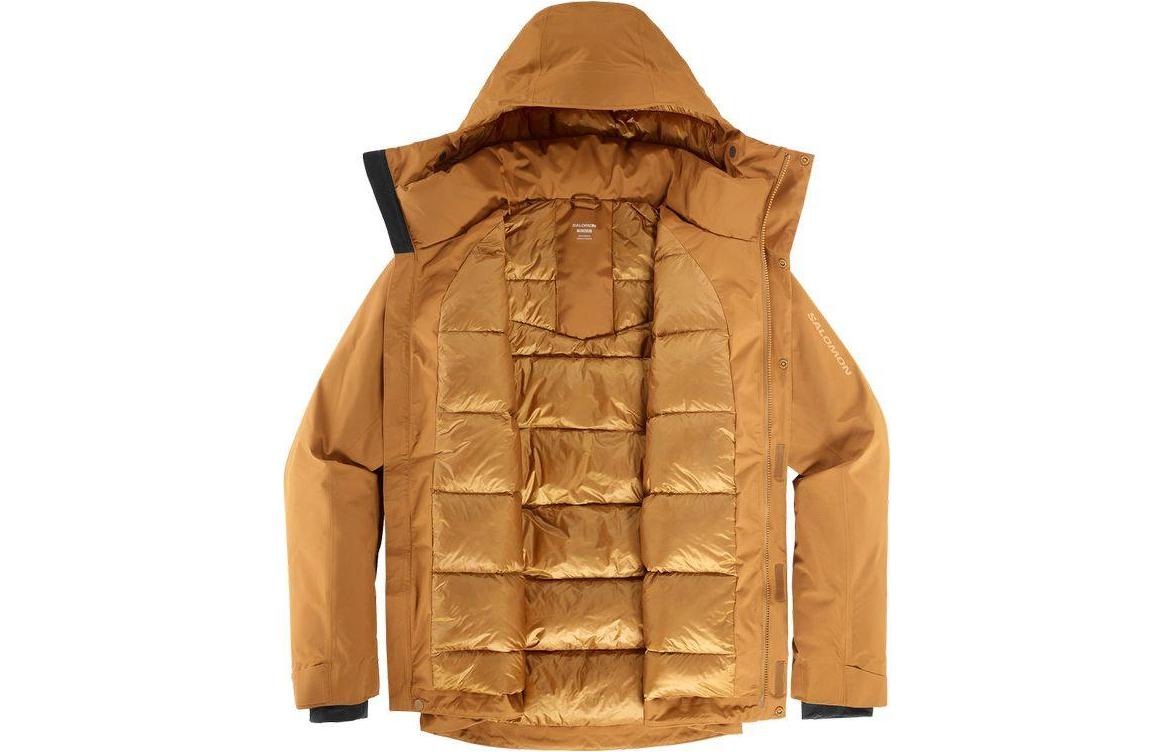 Shop サロモン パトローラー イエロー フード付きプリントジップアップジャケット. LC2103400