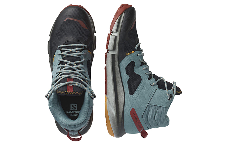 Lookbook 萨洛蒙Predict Hike Mid GTX '黑蓝'登山鞋 416135