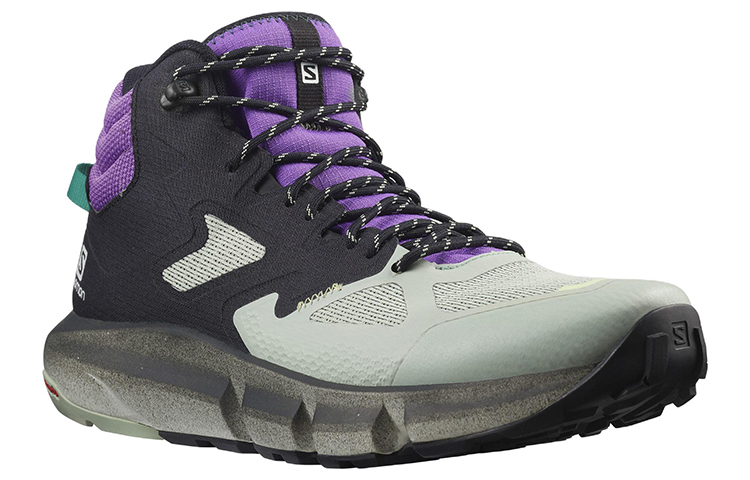 Lookbook Salomon Predict Hike Mid GTX '灰黑紫' 登山靴 414610