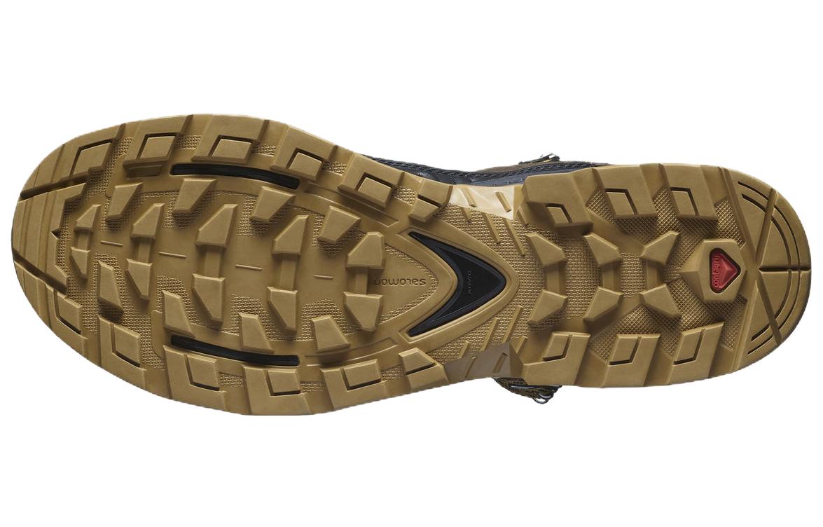 Shop SALOMON 萨洛蒙 QUEST ELEMENT 舒適 防滑耐磨 高幫 戶外功能鞋 男款 褐色