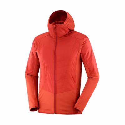Salomon Red Zip-Up Hoodie Jacket Casual Loose Fit LC2152000