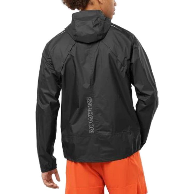 Shop Salomon Relaxed Fit Hoodie Jacket with Zipper and Letter Print Design LC2134800