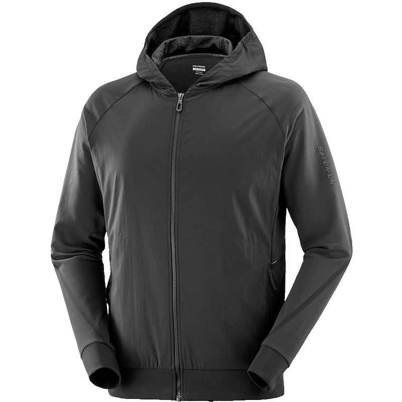 Salomon RUNLIFE Black Hoodie - Breathable Casual Athletic Jacket LC2027000