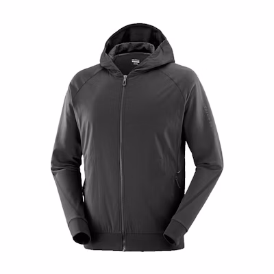 Salomon RUNLIFE Black Hoodie - Breathable Casual Athletic Jacket LC2027000