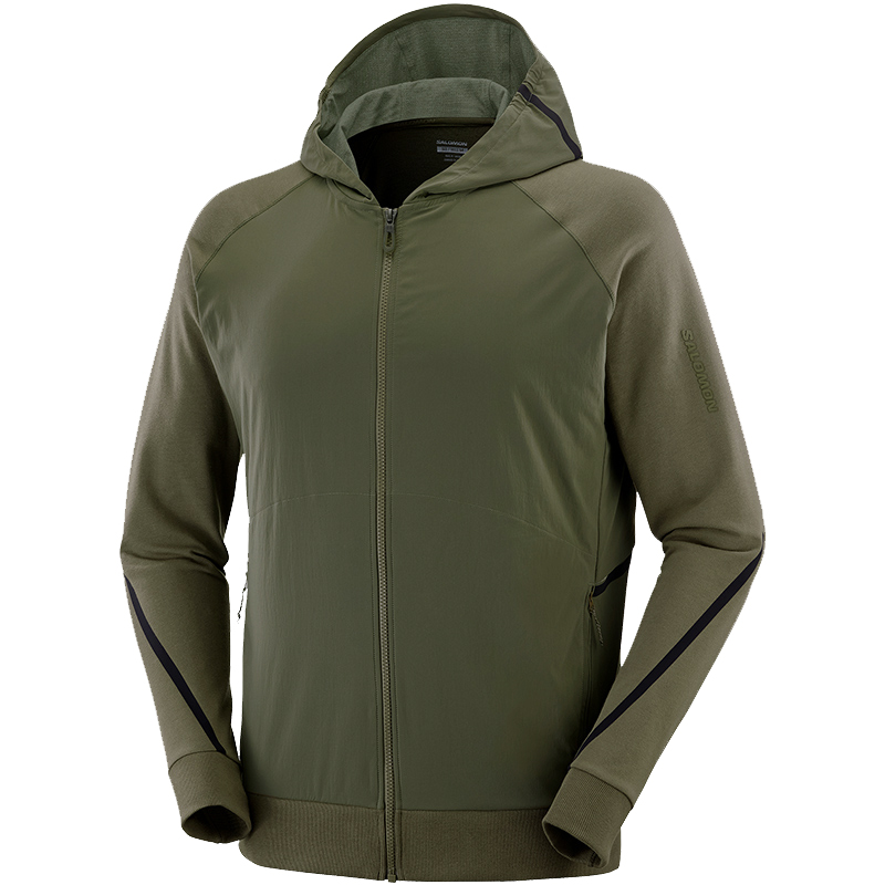 Salomon RUNLIFE Hoodie M Green Breathable Casual Sports Running Jacket LC2027100