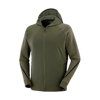 Salomon RUNLIFE Hoodie M Green Breathable Casual Sports Running Jacket LC2027100