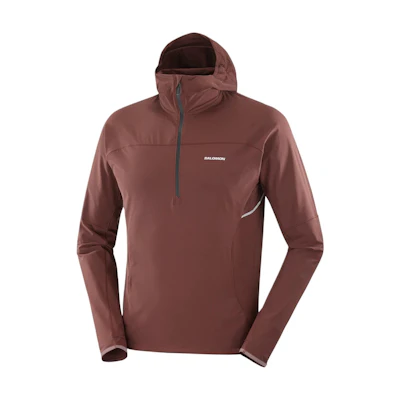 Salomon Sense Aero Hybrid Windproof Waterproof Sweat-Wicking Pullover - Rum Raisin LC2362100