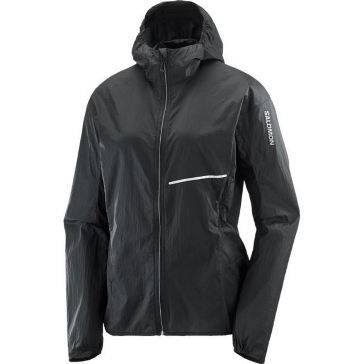 Salomon Sense Aero Wind Solid Hoodie Jacket Unisex - Deep Black C22038