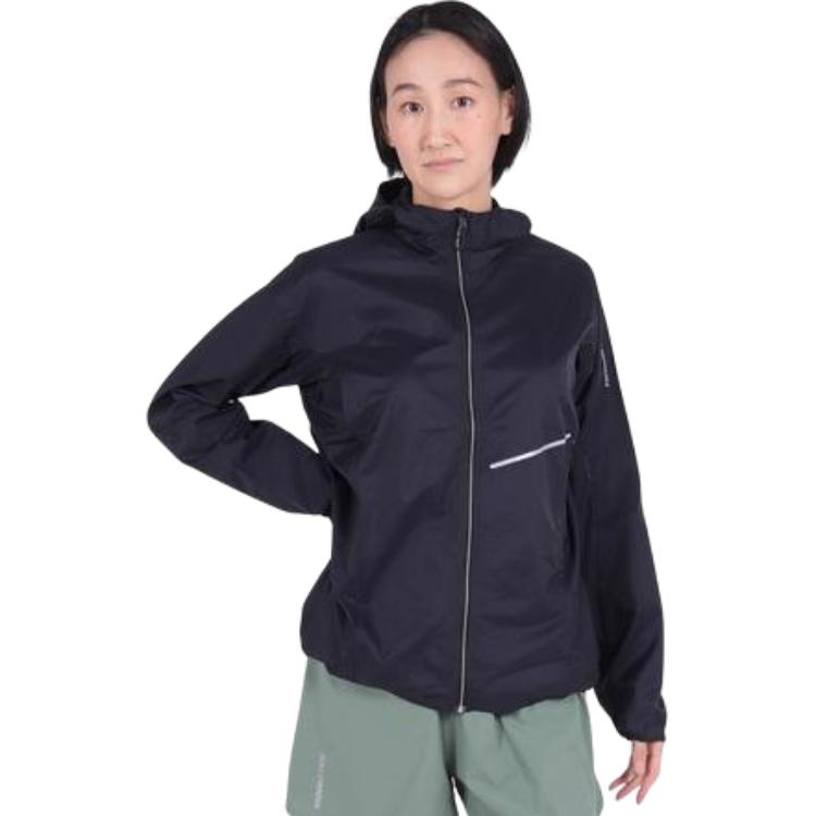 Shop Salomon Sense Aero Wind Solid Hoodie Jacket Unisex - Deep Black C22038