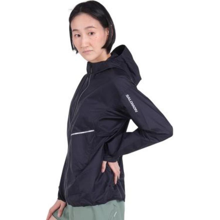 Sizing Salomon Sense Aero Wind Solid Hoodie Jacket Unisex - Deep Black C22038