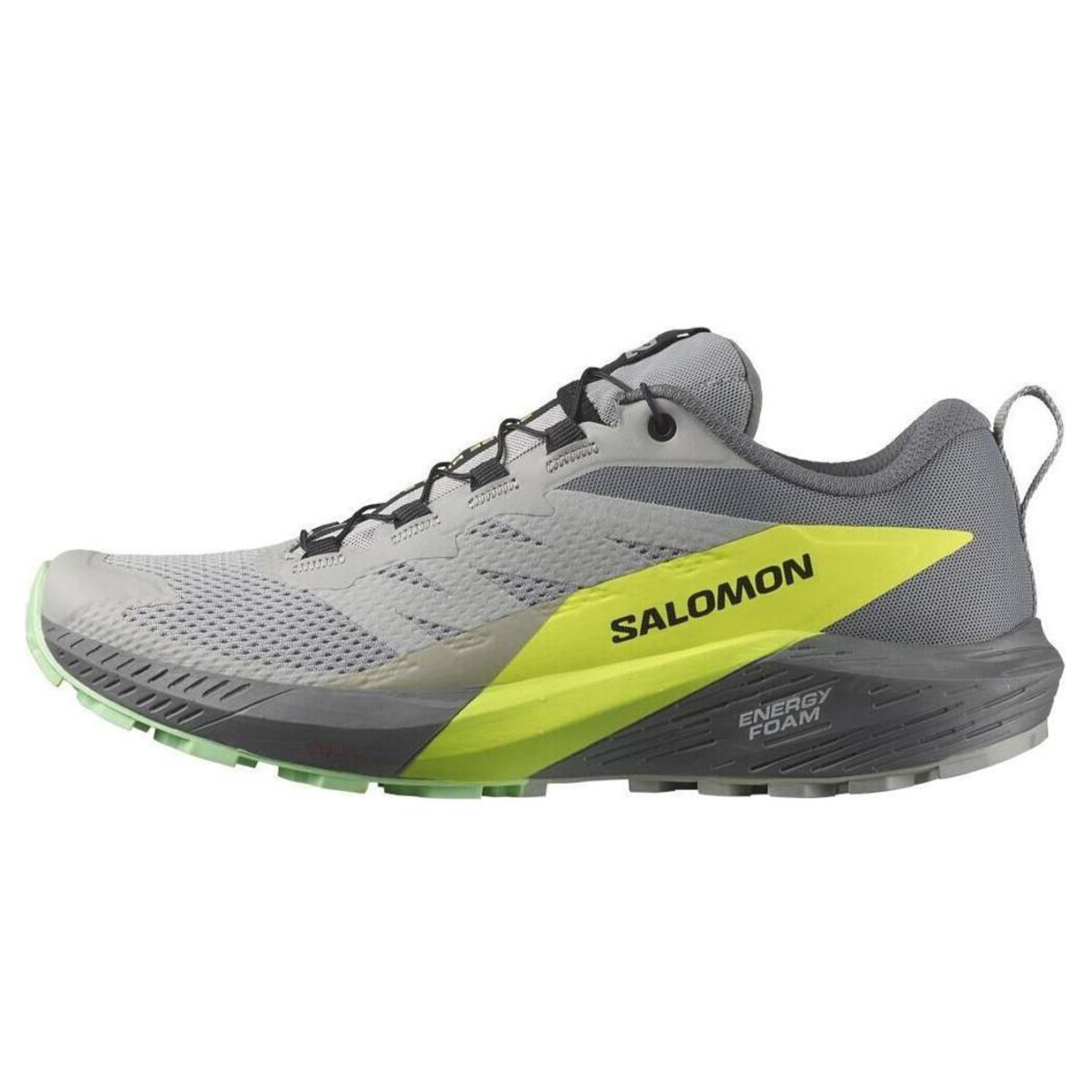 Salomon Sense Ride 5 Running Shoes Gray Green Cushioned Durable Low-Top L47144200