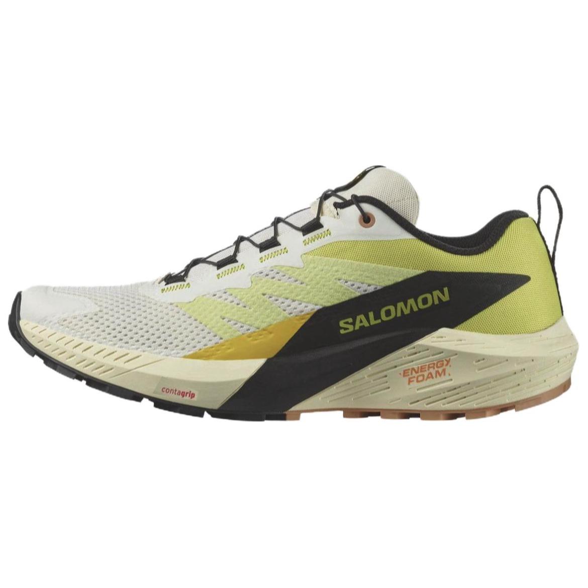 Salomon Sense Ride 5 Trail Running Shoes Yellow Black Breathable Support. 474584