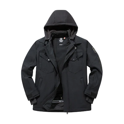 Salomon Ski Jacket Black: Waterproof, Windproof, Insulated Hooded Coat C17528